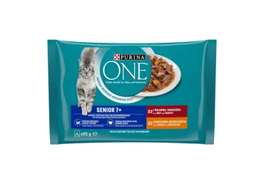 Konservuotas kačių ėdalas su jautiena ONE, 340 g
