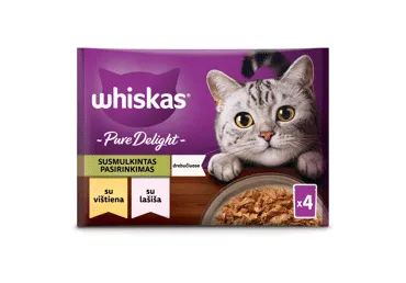 Konservuotas kačių ėdalas WHISKAS PURE DELIGHT MIXED, 4x85 g, 340 g