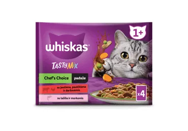 Konservuotas kačių ėdalas WHISKAS TASTY MIX, 4 x 85 g, 340 g