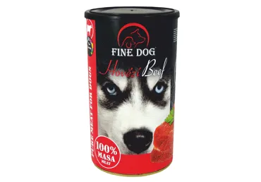 Konservuotas šunų ėdalas FINE DOG su jautiena, 1200 g