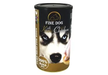 Konservuotas šunų ėdalas FINE DOG su vištiena, 1200 g