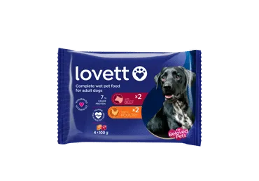 Konservuotas šunų ėdalas LOVETT su paukštiena ir jautiena, 400 g