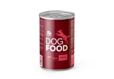 Konservuotas šunų ėdalas su jautiena HAPPY TAILS, 1250 g