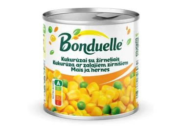 Konservuoti kukurūzai BONDUELLE su žirneliais, 150 g