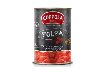 Konservuoti smulkinti pomidorai COPPOLA (POLPA) savo sultyse, 400 g