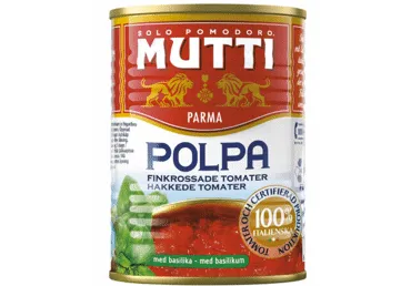 Konservuoti smulkinti pomidorai POLPA BASILIC MUTTI, 400 g