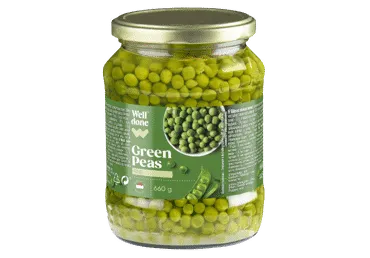 Konservēti zaļie zirnīši WELL DONE 660g
