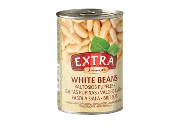 Konservētas baltās pupiņas EXTRA LINE 400g