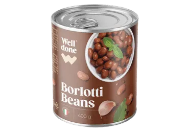 Konservētas pupiņas Borlotti WELL DONE 400g