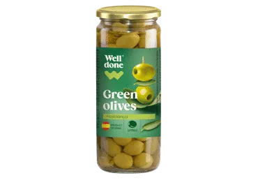Zaļās olīvas Hojiblanca WELL DONE 450g