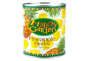 Konservuotų ananasų gabaliukai HAPPY GARDEN, 830 g