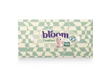 Kosmetinės servetėlės BLOOM COMFORT, 2 sluoksn., 150 vnt., 150 vnt.