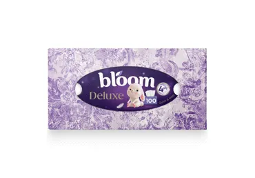 Kosmetinės servetėlės BLOOM DELUXE, 4 sluoksn., 100 vnt., 100 vnt.