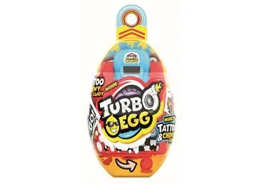 Kramtomieji saldainiai JOHNY BEE TURBO EGG su žaislu, 10 g