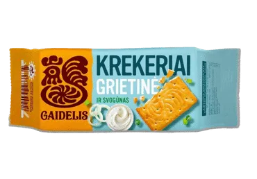 Krekeriai GAIDELIS, grietinės ir svogūnų skonio, 72 g