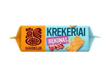 Krekeriai GAIDELIS, rūkyto bekono skonio, 72 g