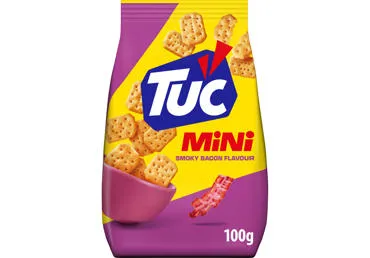 Krekeriai TUC MINI, rūkyto bekono skonio, 100 g
