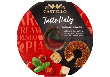 Kreminis sūris CASTELLO su pomid., bazilikais, 27% rieb.s.m., 125 g