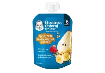 Kriauš.ban.aviečių tyrelė GERBER;80g,6+, 80 g