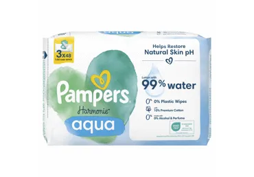 Kūdikių servetėlės PAMPERS Harmonie Aqua, 3x48 vnt.