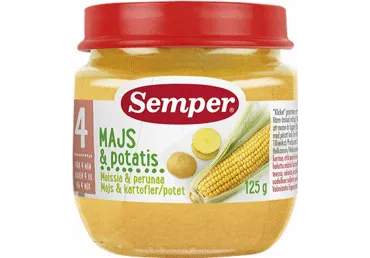 Kukurūzų ir bulvių tyrelė SEMPER (nuo 4 mėn.), 125 g