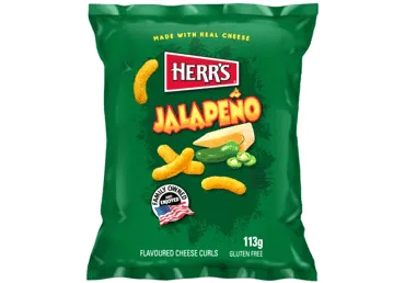 Kukurūzų traškučiai HERR'S, Chalapos paprikų skonio, 113 g