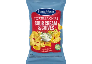 Kukurūzų traškučiai SANTA MARIA, grietinės ir česnakų skonio, 185 g