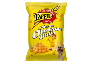 Kukurūzų traškučiai TAFFEL NACHO CHEESE BALLS, sūrio skonio, 110 g
