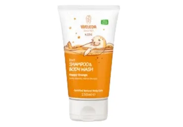 Kūno prausiklis-šampūnas WELEDA KIDS 2 IN 1 (apelsinų kv.), 150 ml