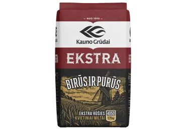Kvietiniai KAUNO GRŪDŲ miltai EKSTRA, 405 D, 1.75 kg