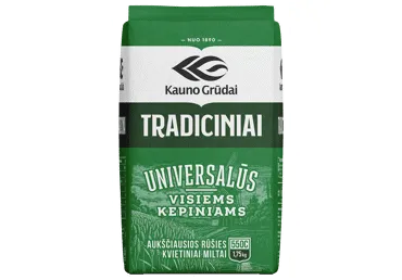 Kvietiniai miltai KAUNO GRŪDAI TRADICINIAI 550C, 1.75 kg