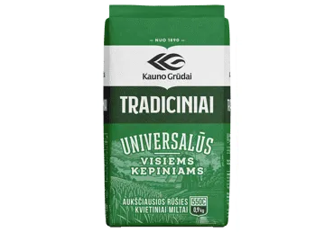 Tradiciniai kvietiniai miltai, KAUNO GRŪDAI, 550C, 0,9 kg