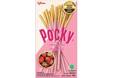 Lazdelės su braškių skonio glaistu POCKY, 45 g