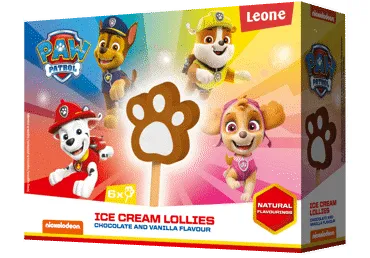 Ledai LEONE PAW PATROL, šokolado ir vanilės sk., 198 g