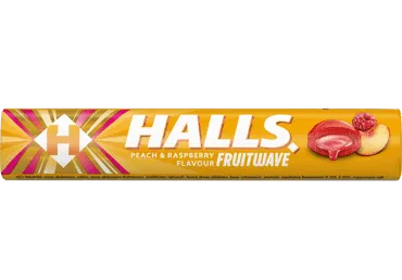 Ledinukai HALLS, persikų skonio, 45 g