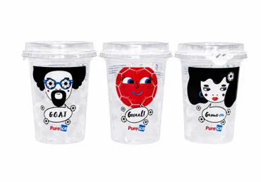Ledo kubeliai plastikiniame indelyje PURE ICE, 130 g