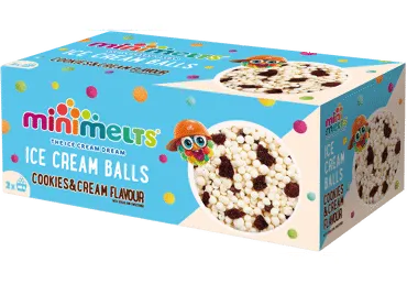 Ledų rutuliukai MINI MELTS, kakavos ir sausainių sk., 100 g