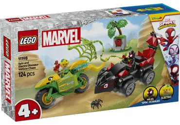 LEGO® Marvel Spidey And His Amazing Friends Suktukas ir Elektro dinozauro formos transporto priemonės gaudynės 11198