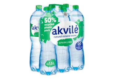 Lengvai gazuotas mineralinis vanduo AKVILĖ, 1,5 l