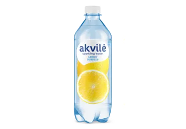 Lengvai gazuotas stalo vanduo su citrinos aromatu AKVILĖ, 0,6 l