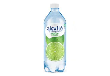 Lengvai gazuotas stalo vanduo su žal. citrinų aromatu AKVILĖ, 600 ml
