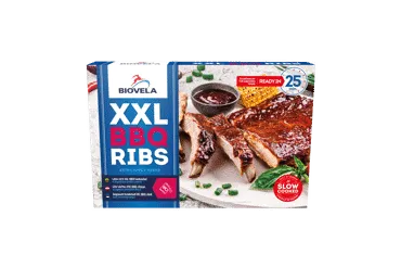 Lēni vārītas cūkgaļas ribiņas BBQ BIOVELA 900g