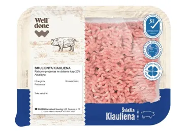 Lietuviška smulk. kiauliena, rieb. ne did. kaip 20 %, 400 g