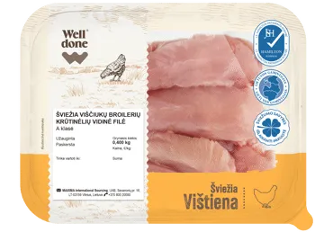 Lietuviška viščiukų broilerių vidinė filė WELL DONE, 400 g