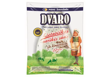 Lietuviškas DVARO varškės sūris su kmynais, 22 % rieb. s. m., 1 kg