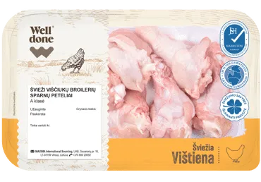 LIETUVIŠKI viščiukų broilerių sparnų peteliai WELL DONE, 500 g