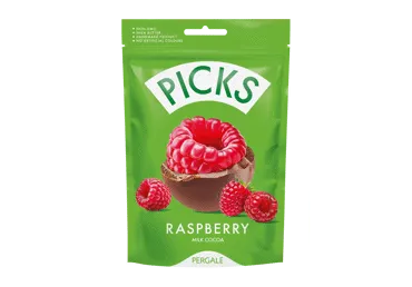 Liofilizuotos avietės su pieniniu kakaviniu glaistu PICKS, 90 g