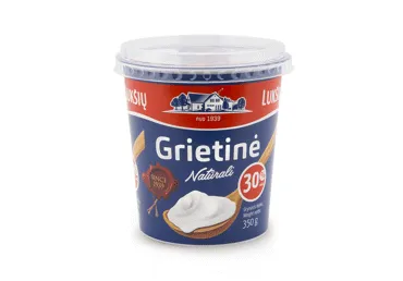 LUKŠIŲ grietinė be laktozės, 30 % rieb., 350 g