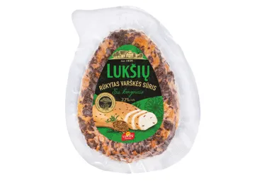 Rūkytas varškės sūris LUKŠIŲ, su kmynais, 22%  rieb. 230g