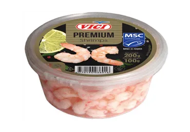 Šiaurinės dryžakojės krevetės sūryme su saldikliu, 200 g